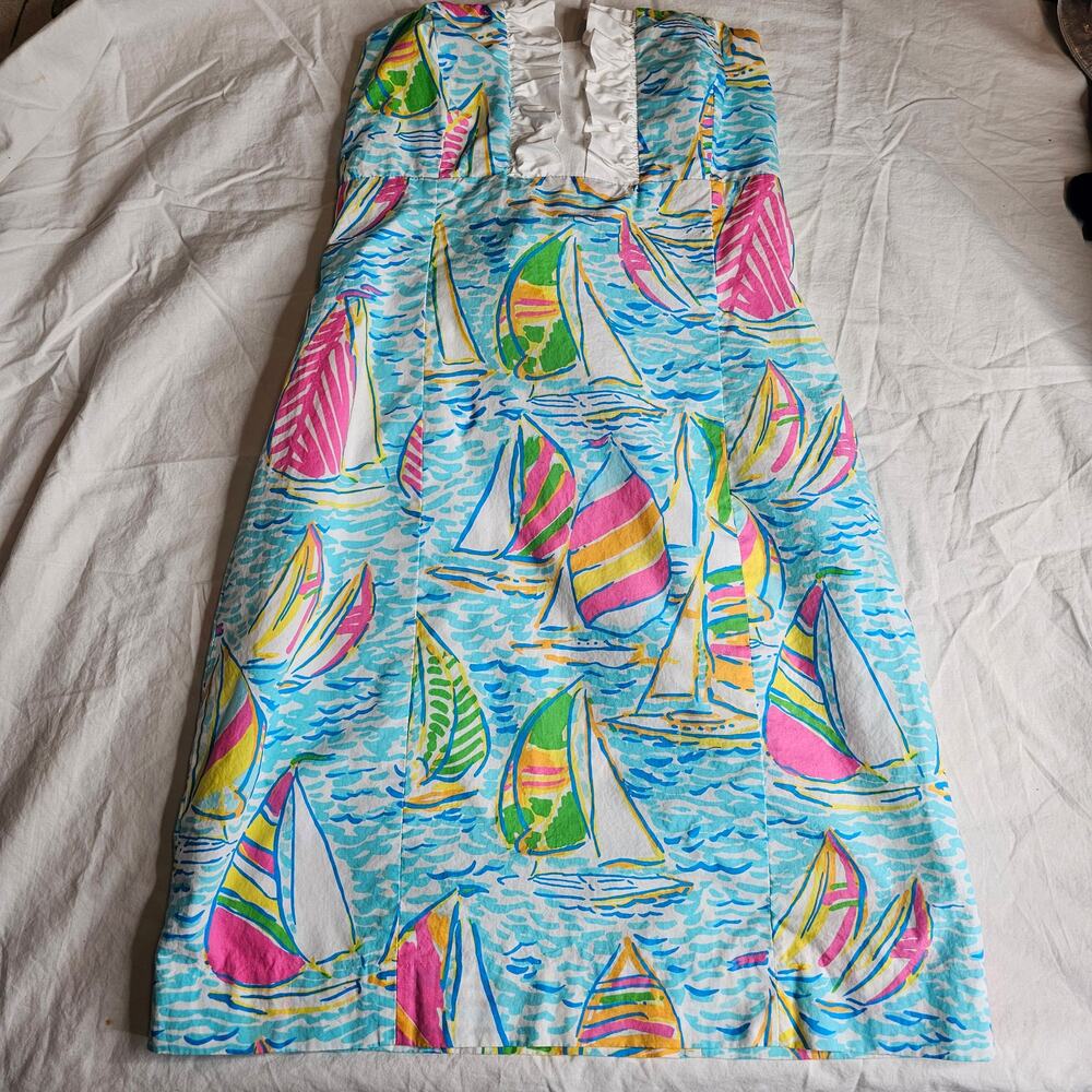 Lilly Pulitzer You Gotta Regatta Franco Dress Coastal Summer Beach Size 4 - Picture 3 of 13
